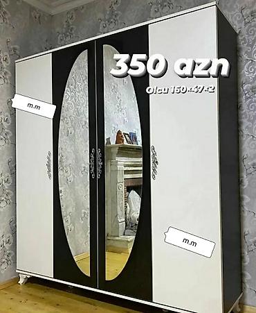 Paltar dolabları, qarderoblar: Yeni, 3 qapılı, Güzgülü, Ağ, Digər material, Açılan, Düz dolab — 30