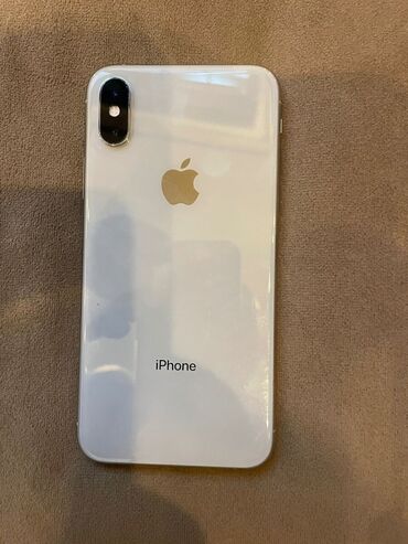 айфон: IPhone X, Б/у, 64 ГБ, Белый, Чехол, 64 %