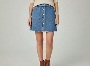 spódnice z eko skóry rozkloszowane: Denim Co, Women`s skirt, size L