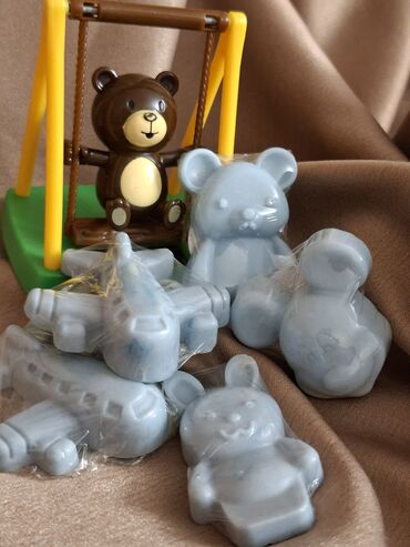 Hədiyyələr: Uşaq mövzulu fiqurlu sabunlar - Rəng: açıq mavi - Formalar: təyyarə — 5