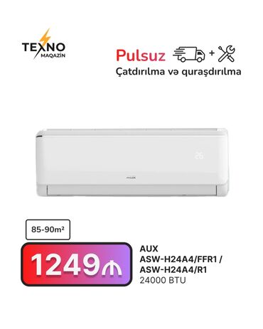кондиционеры бу: Kondisioner AUX, 85-90 kv. m, Pulsuz quraşdırılma
