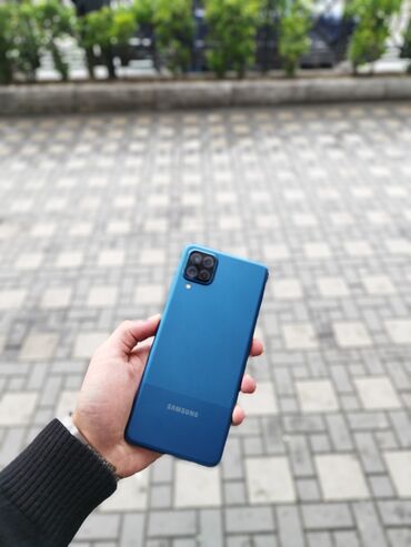 телефон флай fs459: Samsung Galaxy A12, 128 ГБ, цвет - Синий, Кнопочный, Отпечаток пальца