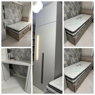 Uşaq və gənc otağı üçün dəstlər: Oğlan və qız üçün, Yeni, 2 təknəfərlik çarpayı, Yazı masası, Dolab — 1