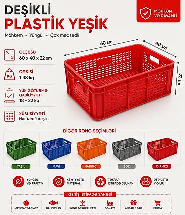 Digər mağaza avadanlığı: Plastik yeşik(tara,sebet,yesik,qutu) istehsalı. ölçülər 60/40/10sm -da lalafo.az — 5 Digər mağaza avadanlığı: Plastik yeşik(tara,sebet,yesik,qutu) istehsalı. ölçülər 60/40/10sm — 5