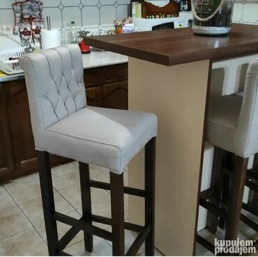 Stolice: Barske stolice sa naslonom – ručno tapacirane - Konstrukcija: masivno — 8