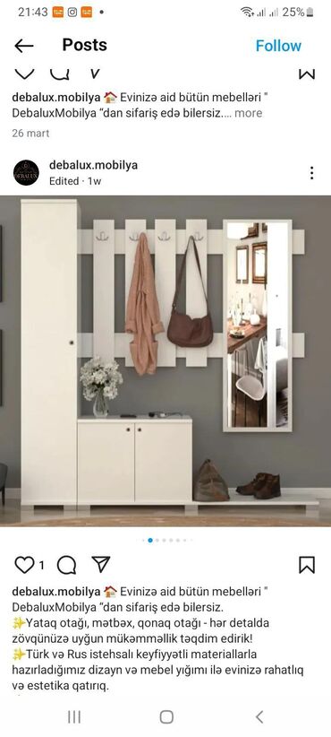 Dolablar: Yeni, Açılan, 2 qapılı Düz dolab, Dəhliz dolabı, Azərbaycan — 12