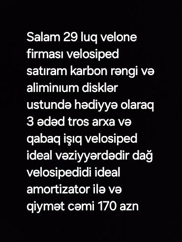 29 velo: Tək problemi qabaq təkərdə iz var skorostları hamızı ideal vəzziyətdə — 1
