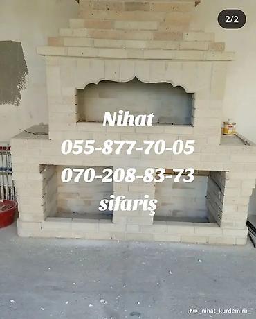 чугунная печь: Kərpic işləri və açıq hava mətbəxi/şamdan-peç tikintisi Xidmətin — 4