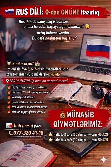 onlayn rus dili kursu: Xarici dil kursu, Rus dili, Uşaqlar üçün, Abituriyentlər üçün — 1