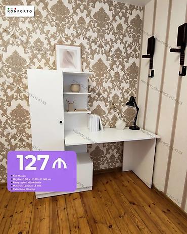 duz lampası: Düz masa, Stulsuz, Polkalı, Siyirməsiz, Sadə laminat — 1