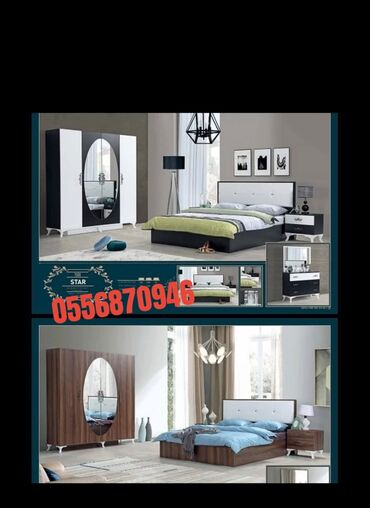 Yataq otağı dəstləri: İkinəfərlik çarpayı, Dolab, Termo, 2 tumba, Azərbaycan, Yeni — 25