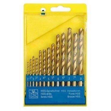 motore: Set burgija žute titanijumske za metal HSS 2–8 mm, 13 komada VOREL — 1