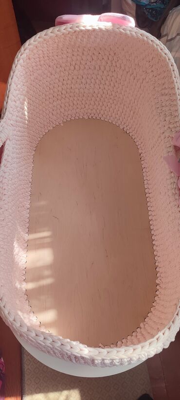 Другие товары для новорождённых: Плетёная люлька для новорождённого с комплектом текстиля и — 3