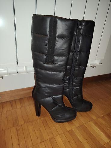 cizme stikla: Crne ženske zimske čizme na štiklu 6g 24cm - Model: visoke čizme do — 1
