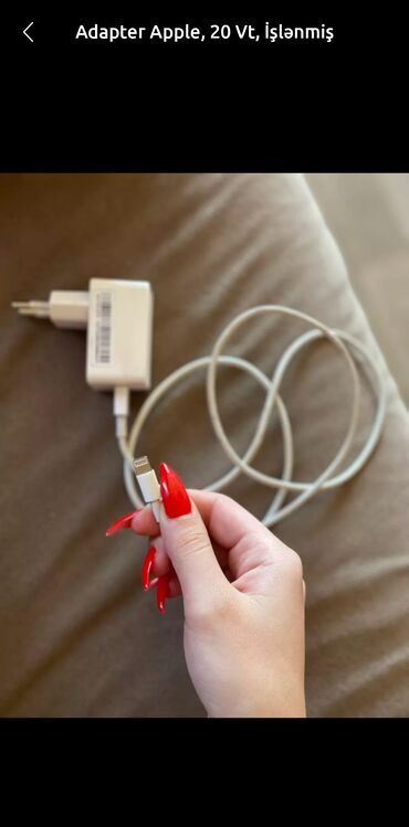 iphone adaptör başlığı: Adapter Apple, 20 Vt, İşlənmiş