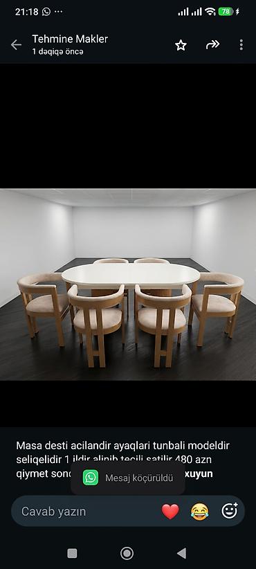Masa desti acilandir ayaqlari tunbali modeldir seliqelidir 1 ildir lalafo.az -da Masa desti acilandir ayaqlari tunbali modeldir seliqelidir 1 ildir