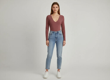 body bezowe hm: Fashion Nova, Body damskie, rozmiar S