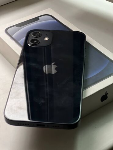 Apple iPhone: IPhone 12, Б/у, 64 ГБ, Синий, Зарядное устройство, Защитное стекло, Чехол, 87 %