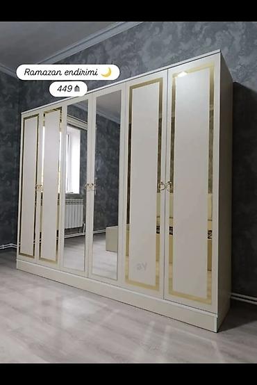 Mebel: 6 qapılı yataq otağı şkafı. Model klassik-modern üslubda hazırlanıb — 3
