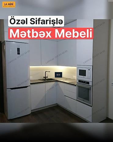Ev və bağ: Özəl sifarişlə hazırlanmış müasir mətbəx mebeli - Dizayn: L formalı — 1