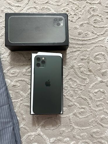б у телефоны ми: IPhone 11 Pro Max, Колдонулган, 64 ГБ, Заряддоочу түзүлүш, Каптама, Куту, 69 %