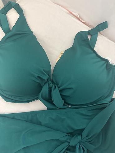 Çimərlik geyimləri: Iki hissəli qadın bikini dəsti – zümrüd-yaşıl rəngdə - Üst — 4