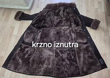 Krzneni kaputi: AKCIJA! Duga zenska bunda od prirodne prevrnute (brusene) koze i — 4