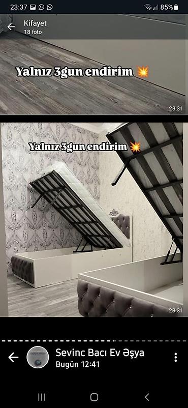 tek taxt: Qaldırma mexanizimli taxt yataq – yumşaq parça üzlü, başlıqla - — 7