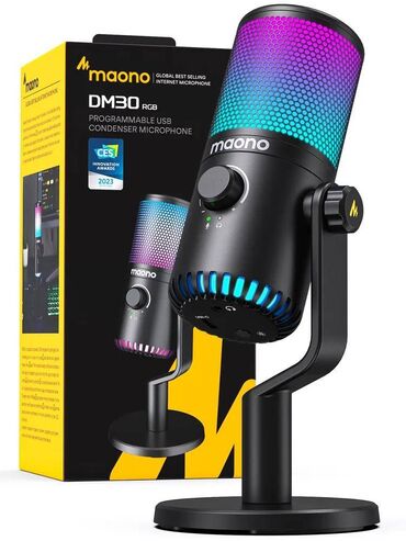 Qida blokları: DM30 RGB Kondensator Mikrofon 💻🎮 Android, iOS, Mac, Windows və Sony