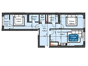 Продажа квартир: 3 комнаты, 78 м², Элитка, 7 этаж, Евроремонт — 11