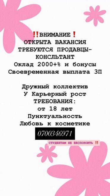 работа в южной корее для кыргызстанцев 2023: В связи с расширением штата открыта вакансия продавца-консультанта