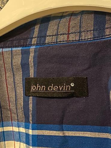 alt pal: John Devin kişi köynəyi - Naxış: iri dama (mavi, tünd göy, boz və — 3