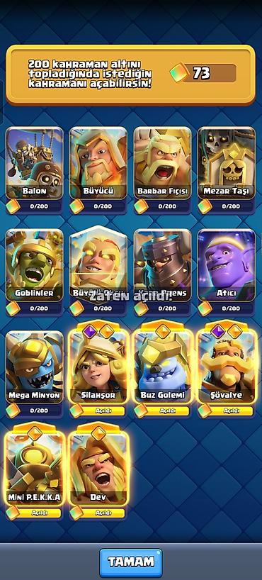 Kolleksiya kartları: Clash Royale hesabı Xüsusiyyətlər - Kral səviyyəsi/kartlar: çoxlu — 4