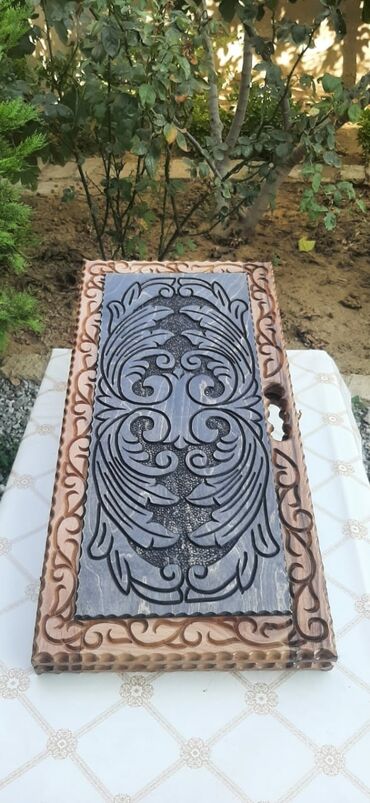 Nərdlər: (əl işləri ilə oyma naxışlı), laklı parlaq örtük - İkiüzlü — 9