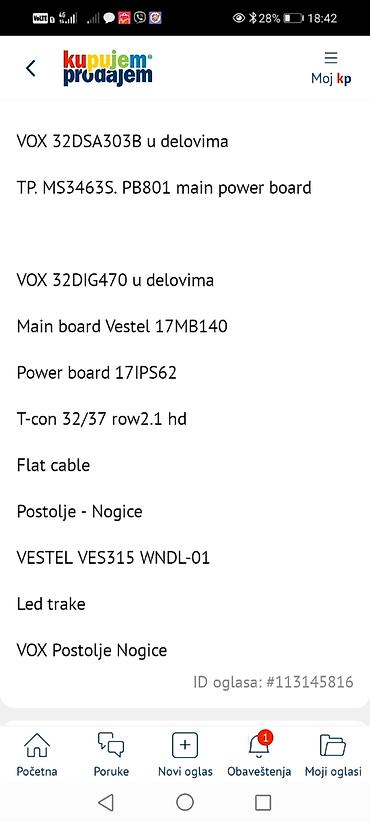 Aksesoari za TV i video: VOX 32DIG470 i VOX 32DSA303B – delovi za TV Dostupni moduli i — 16
