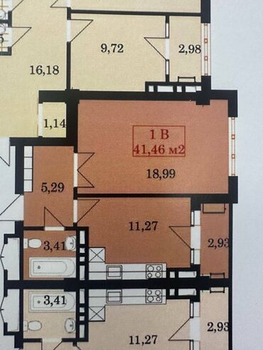 Продажа домов: 1 комната, 42 м², Элитка, 12 этаж, ПСО (под самоотделку)