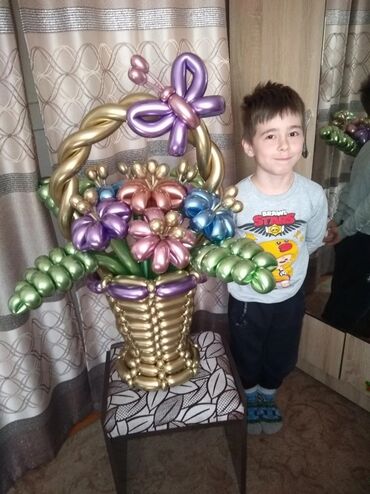 Шары: Цветы из шаров подарки на 8 марта Корзины из шаров букеты с бабочками — 31