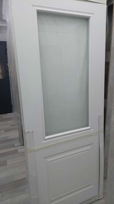 двери от ванной комнаты размер 200 на 60: Ички эшик айнек менен, МДФ, Боёлгон, түсү - Ак, 200 * x 80 см