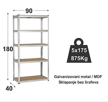 Office Furniture: Metalna polica,stalaža 180x90x40cm 5x175kg Novo upakovano u kutiji — 2