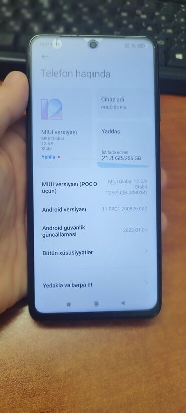 телефон fly 454 nimbus 8: Poco X3 Pro, 256 GB, rəng - Qara, Sensor, Barmaq izi, Face ID