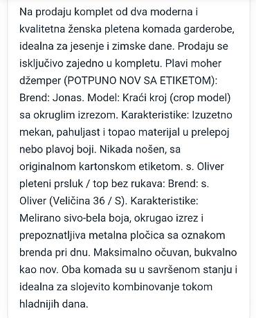kožna jakna s: Komplet 2 pletena komada – Jones i s.Oliver (veličina 36/S) - Plavi — 4