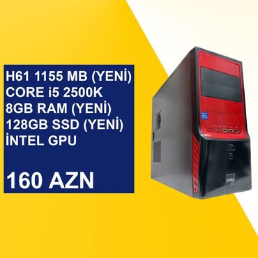 lazer açar: Sistem Bloku "Qori DDR3 H61 1155 Core i5 2500K” ⭐Tək Sistem Bloku –
