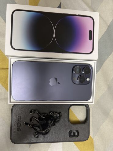 продам айфон 10: IPhone 14 Pro Max, Б/у, 128 ГБ, Deep Purple, Чехол, Коробка, 85 %