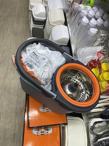 швабры с ведром и отжимом: Швабра с ведром и центрифугой (spin-mop) Комплектация: - Ведро с — 3