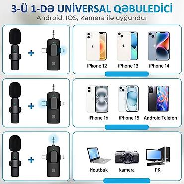 sims: İki kanallı simsiz yaka mikrofonu dəsti – 3-ü 1-də universal — 4
