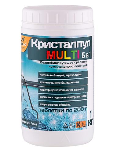 хлор: КРИСТАЛПУЛ МЕДЛЕННЫЙ ХЛОР МИКС ТАБЛЕТКИ 200 Г. Активное вещество — 1