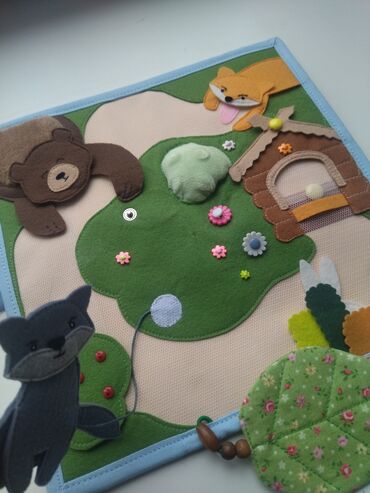 Детские книги: Детская развивающая книга из фетра. Подходит для детей от 1 года — 16