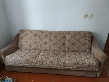 обшивка дивана: Диван-кровать, цвет - Коричневый, Б/у