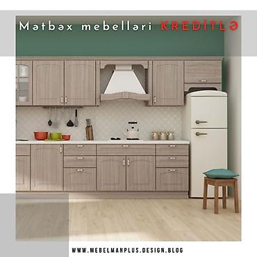 mebelman: Sifarişlə mətbəx dəsti, Özü çəkən petlələr, Sadə laminat, Kredit var, Pulsuz çatdırılma — 8