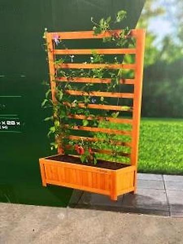 Žardinjere: Drvena žardinjera sa rešetkom za puzavice – Parkside - Kompaktna — 14